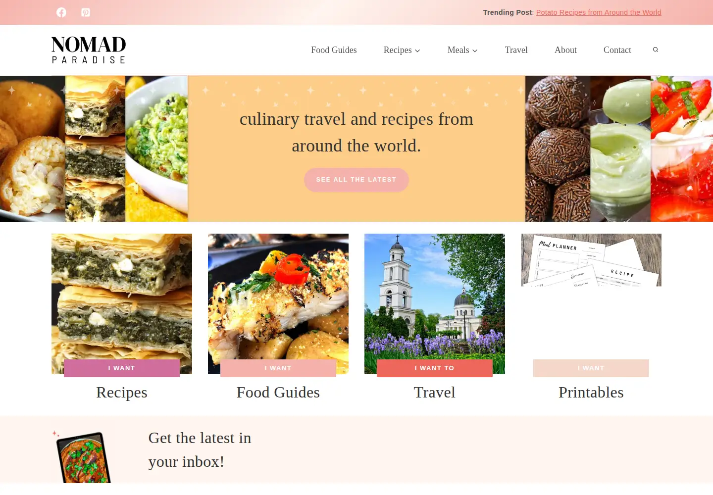 Captured homepage of nomadparadise.com in the current scan