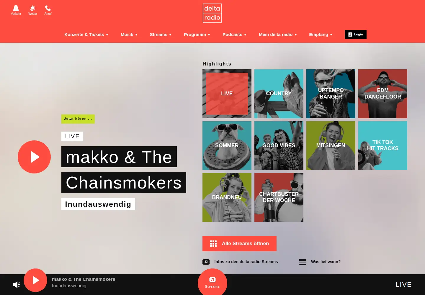 Screenshot of deltaradio.de