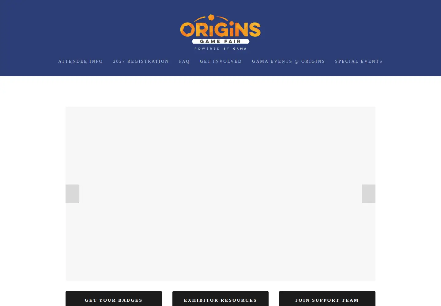 Screenshot of originsgamefair.com