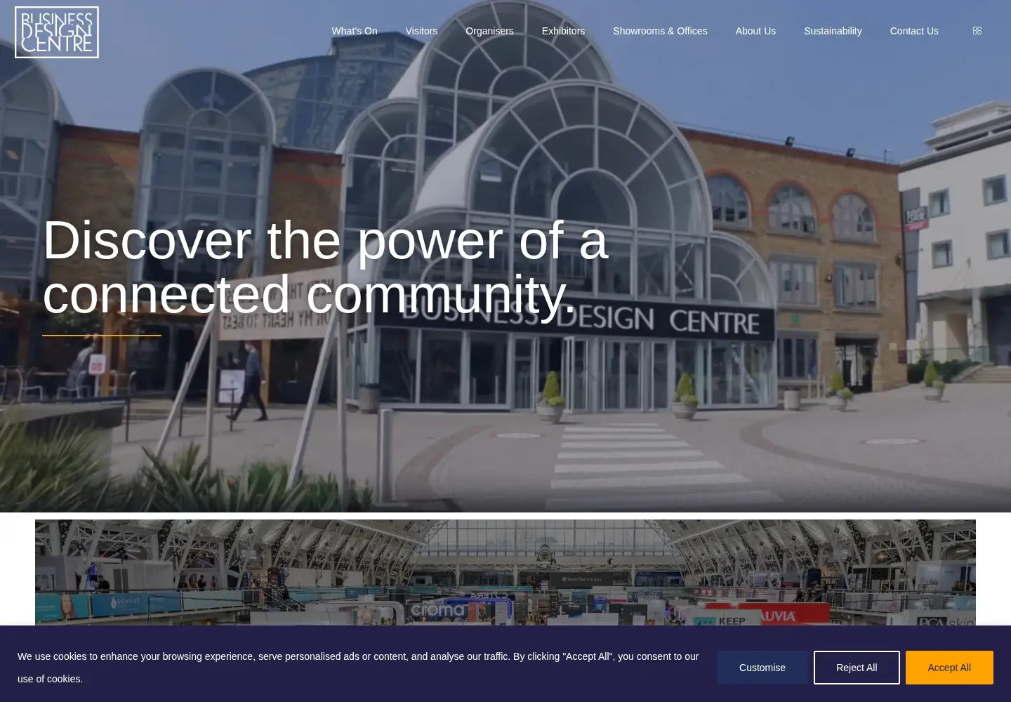 Captured homepage of businessdesigncentre.co.uk in the current scan