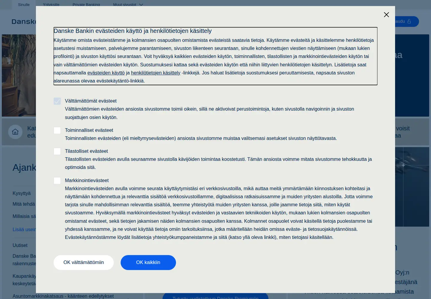 Screenshot of danskebank.fi