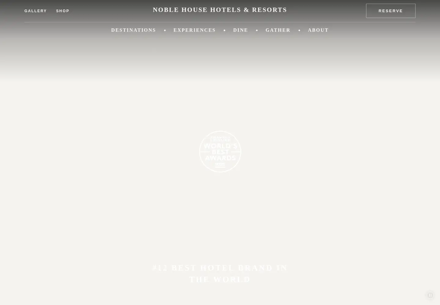 Captured homepage of noblehousehotels.com in the current scan