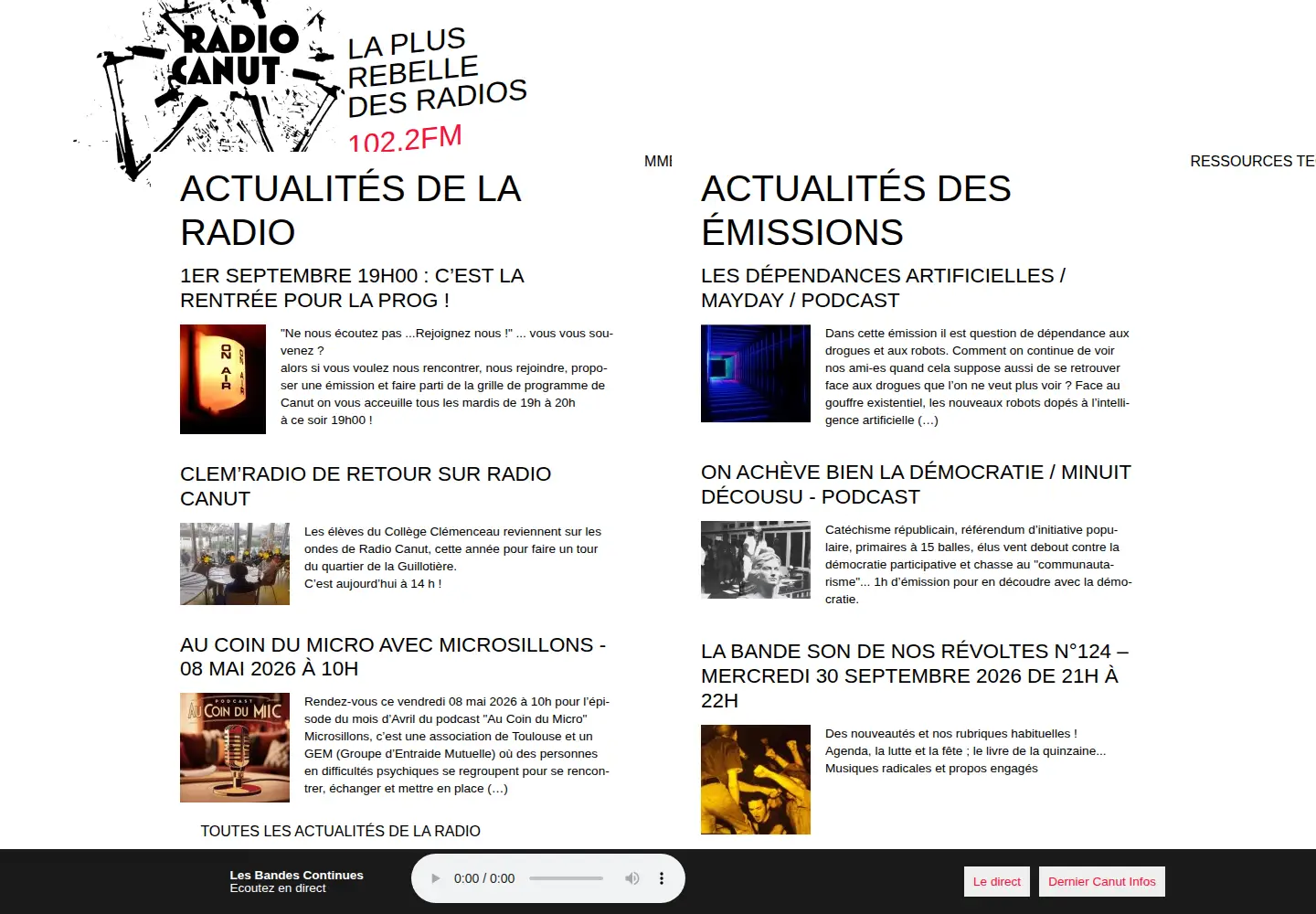 Screenshot of radiocanut.org