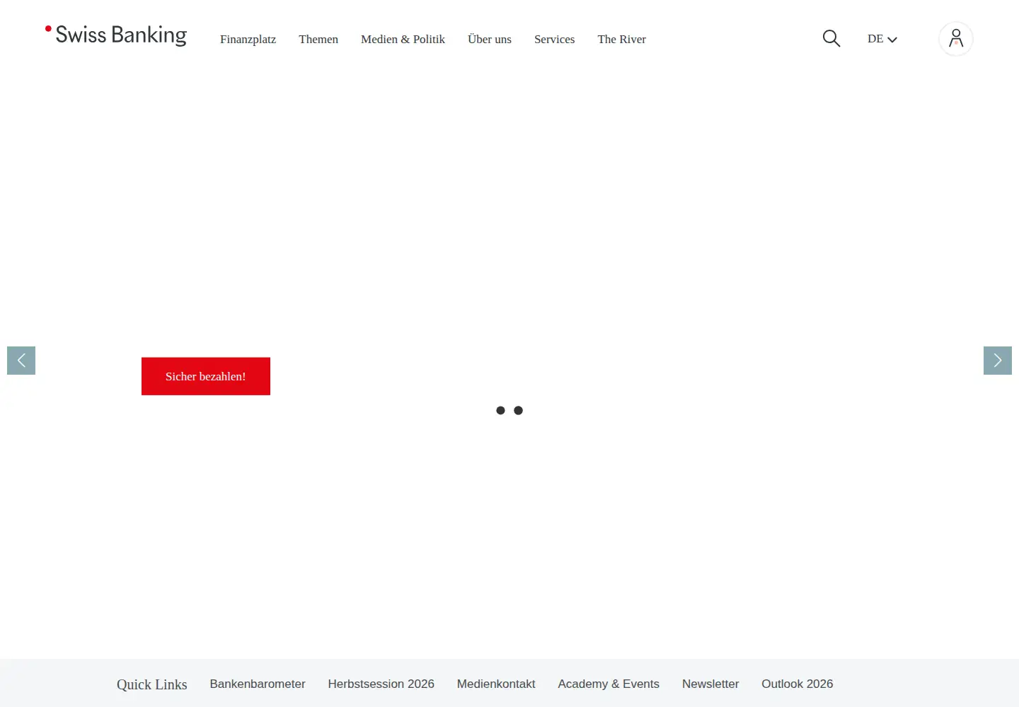 Captured homepage of swissbanking.org in the current scan