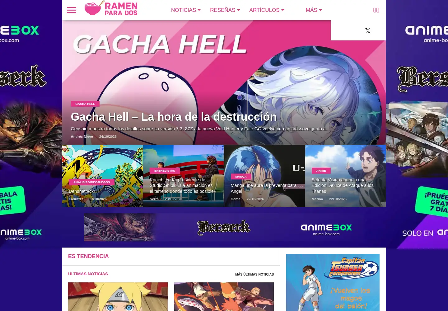 Captured homepage of ramenparados.com in the current scan