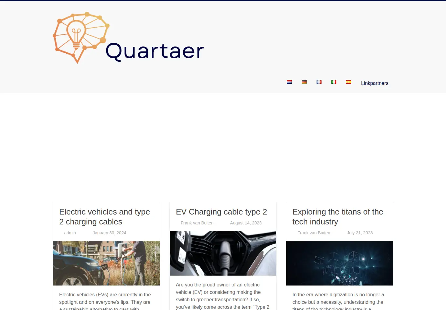Captured homepage of quartaer.eu in the current scan