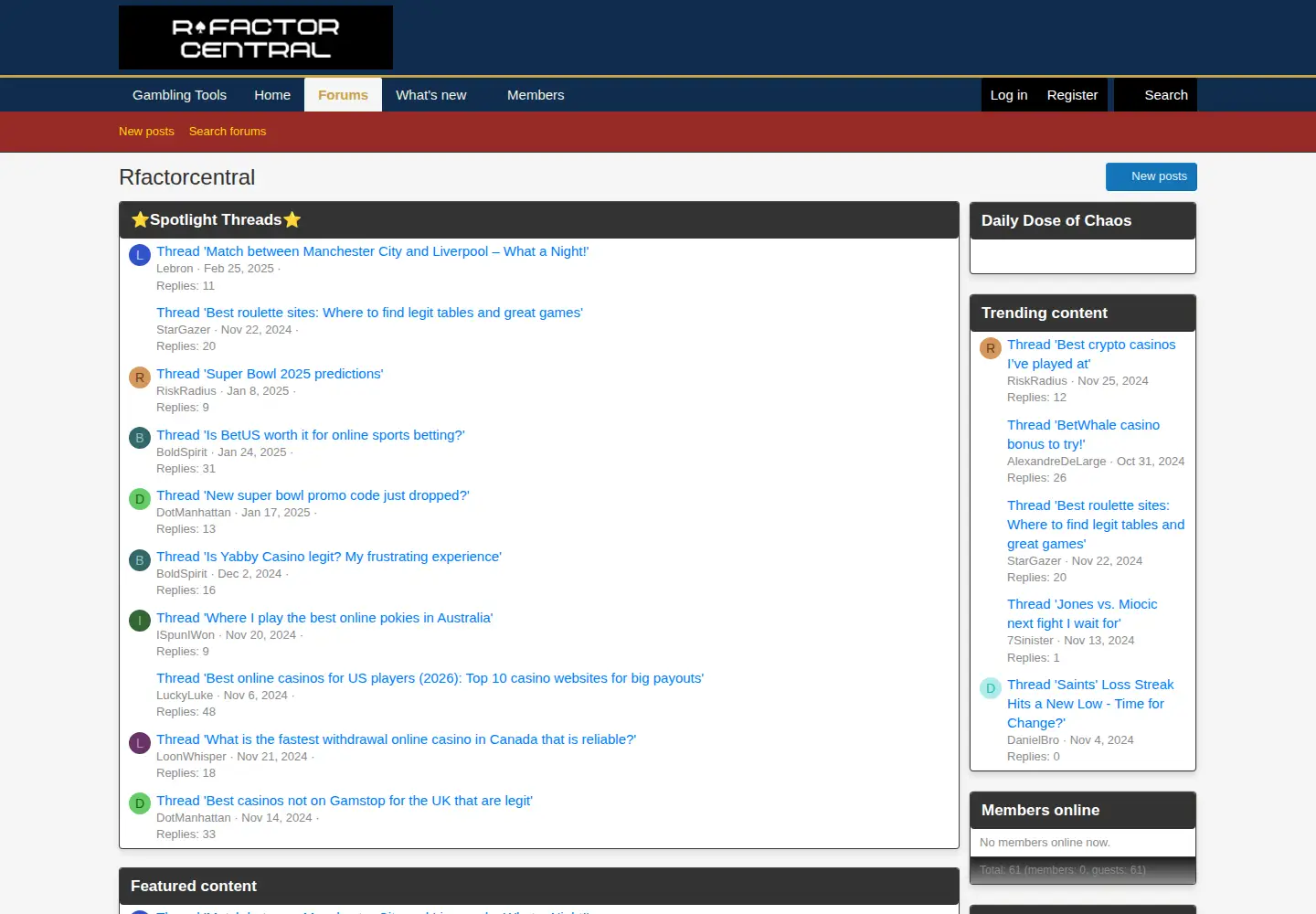 Captured homepage of rfactorcentral.com in the current scan