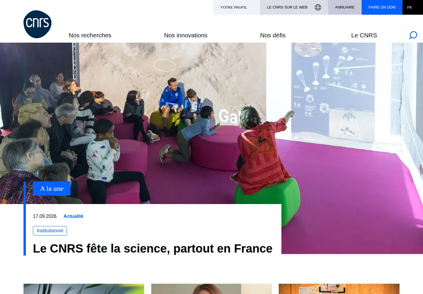 Screenshot of cnrs.fr