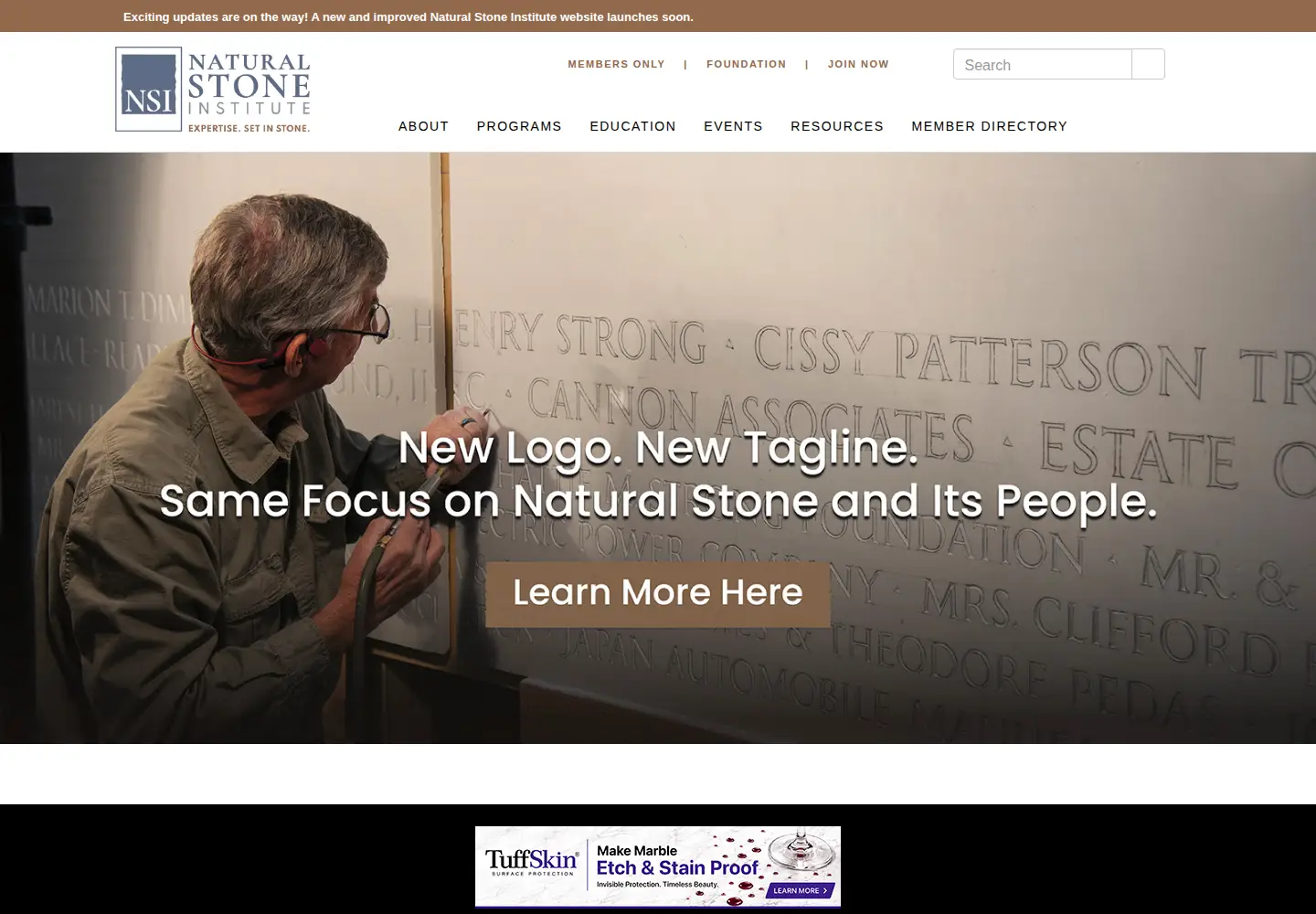 Screenshot of marble-institute.com