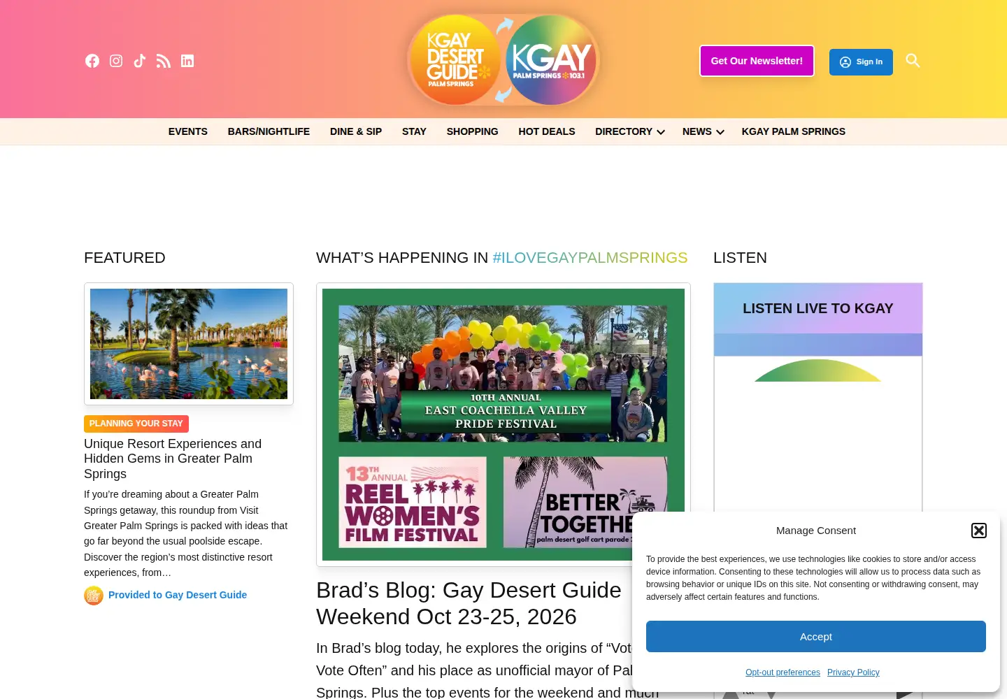 Screenshot of gaydesertguide.com