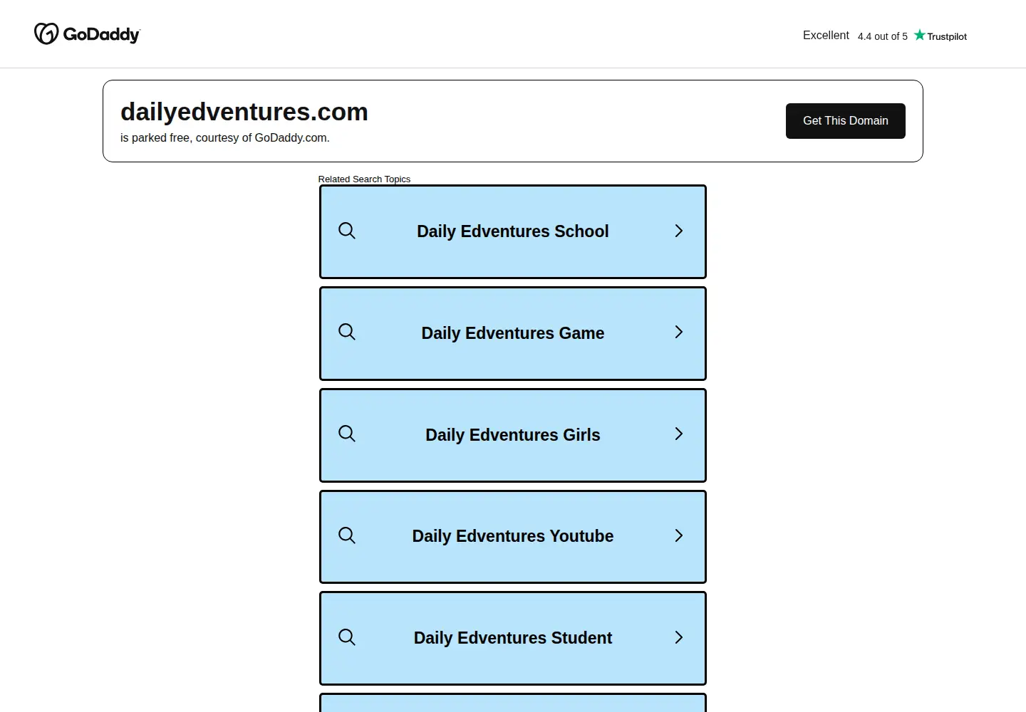 Screenshot of dailyedventures.com