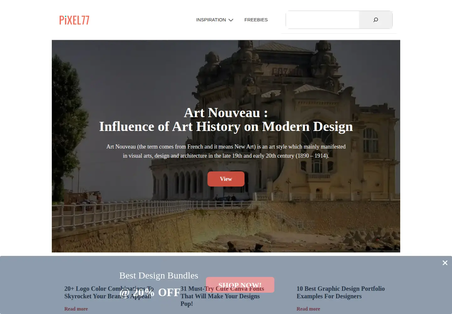 Screenshot of pixel77.com