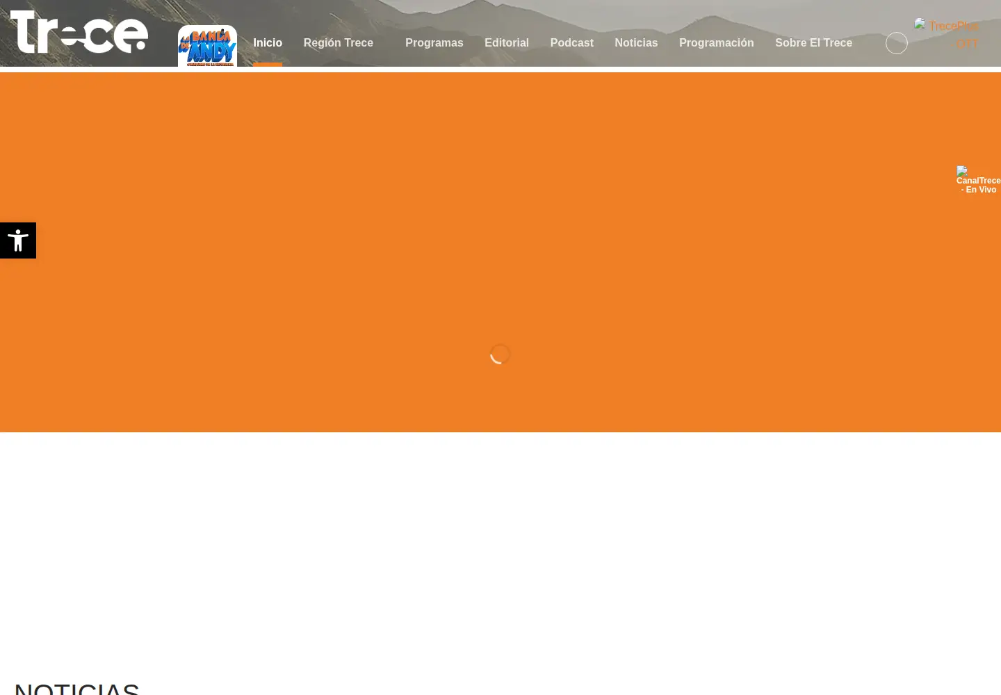 Captured homepage of canaltrece.com.co in the current scan