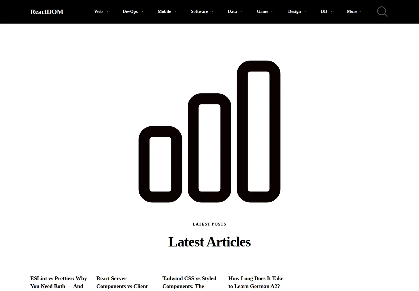 Captured homepage of reactdom.com in the current scan