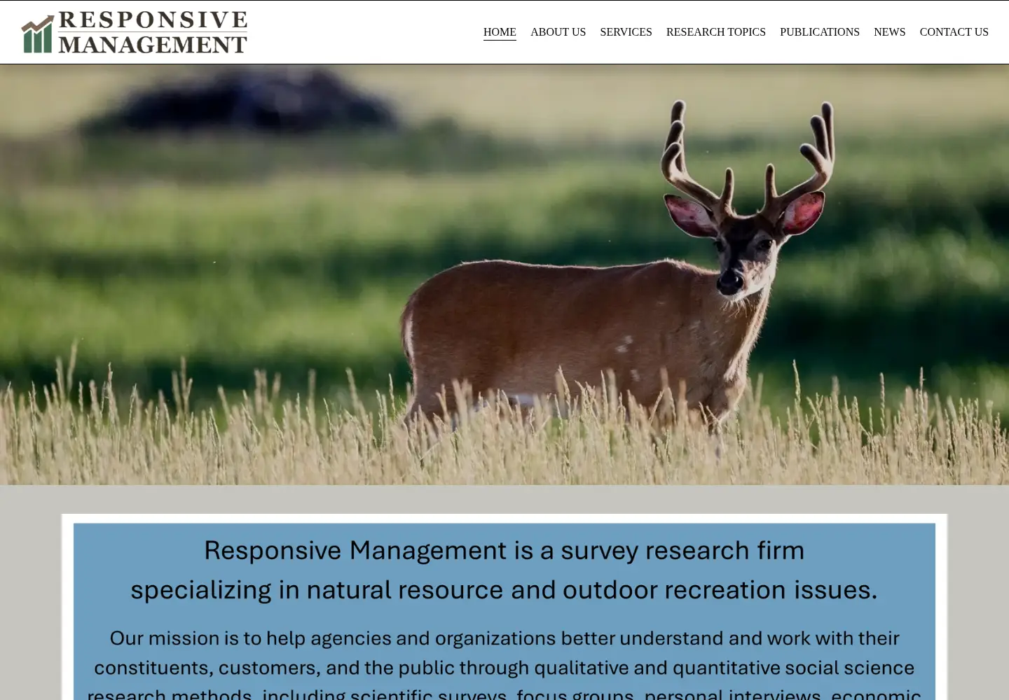 Captured homepage of responsivemanagement.com in the current scan