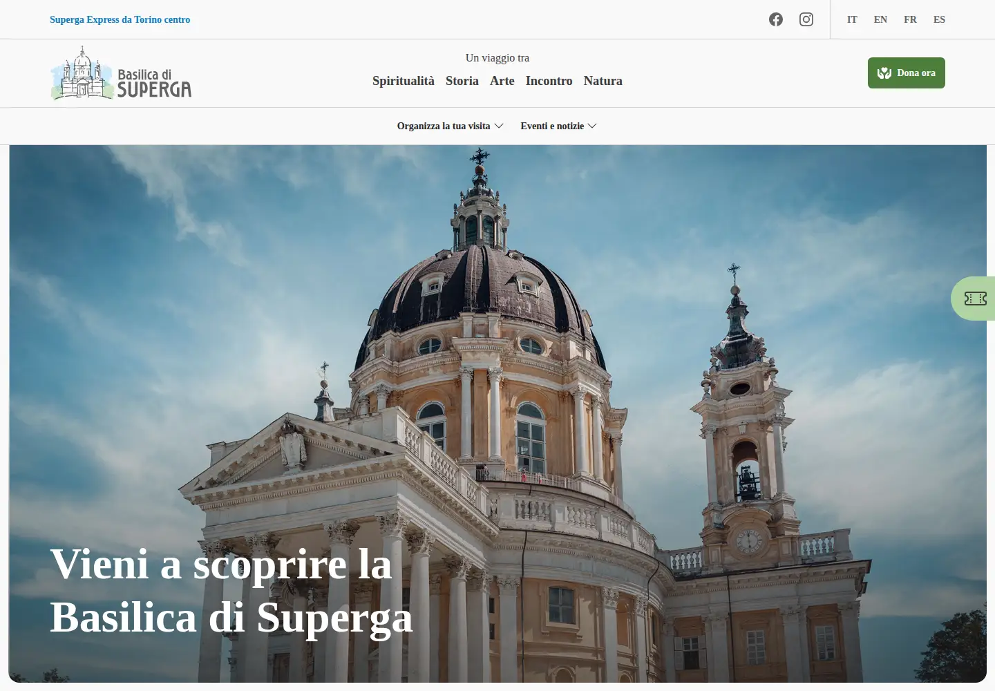 Screenshot of basilicadisuperga.com