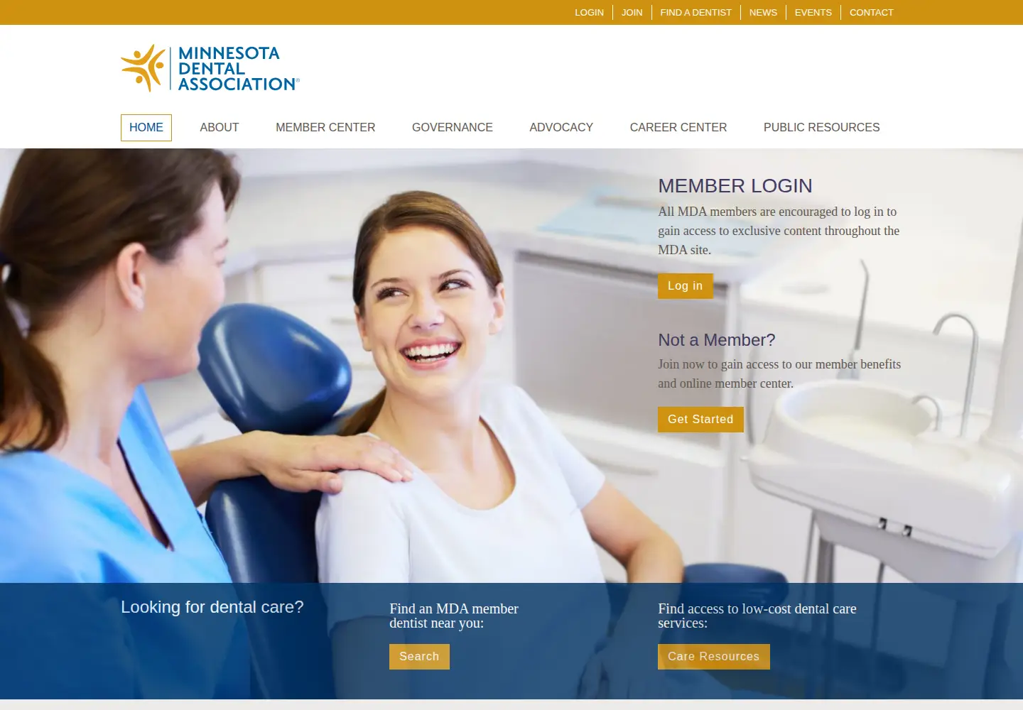 Captured homepage of mndental.org in the current scan