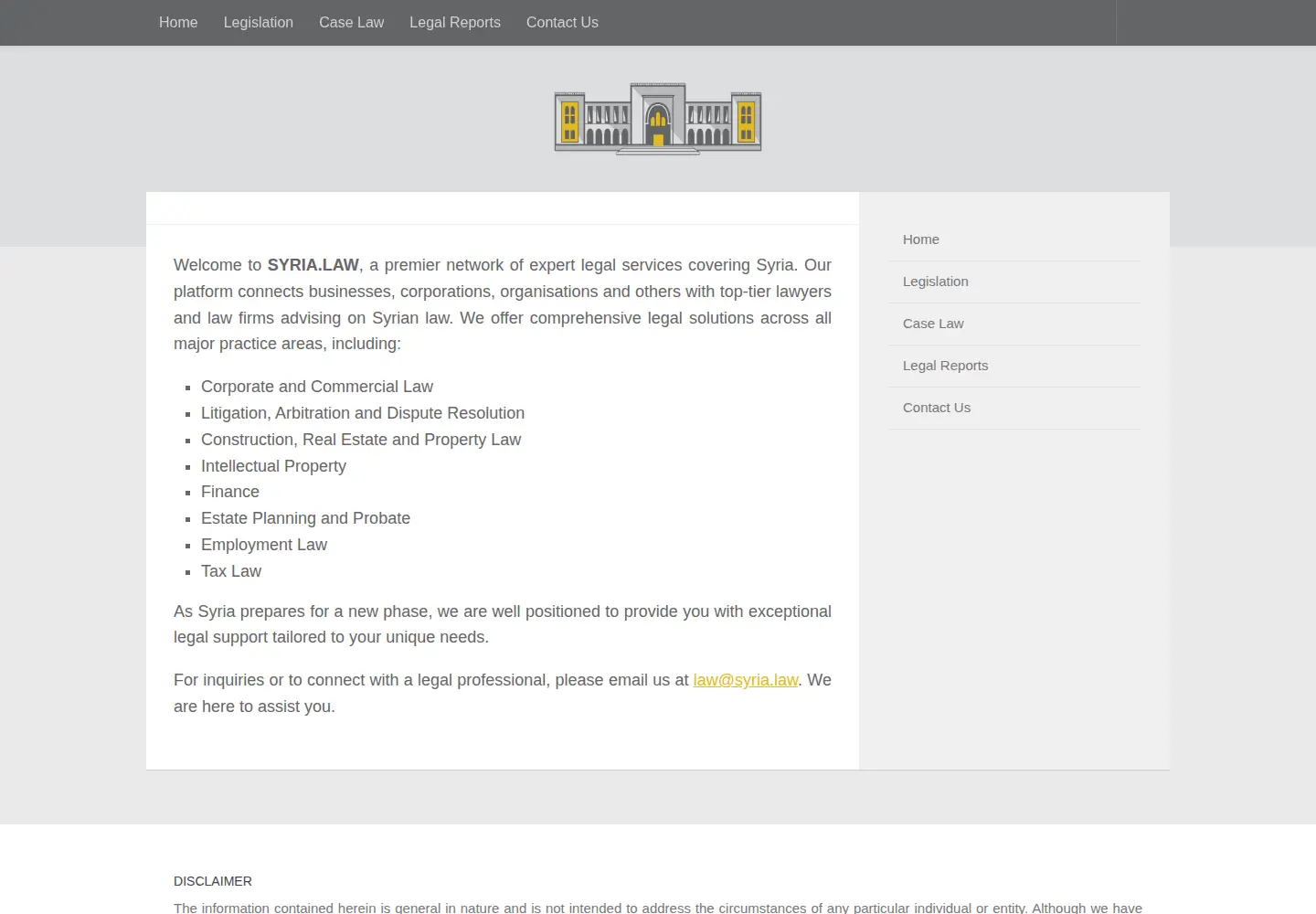 Screenshot of syria.law