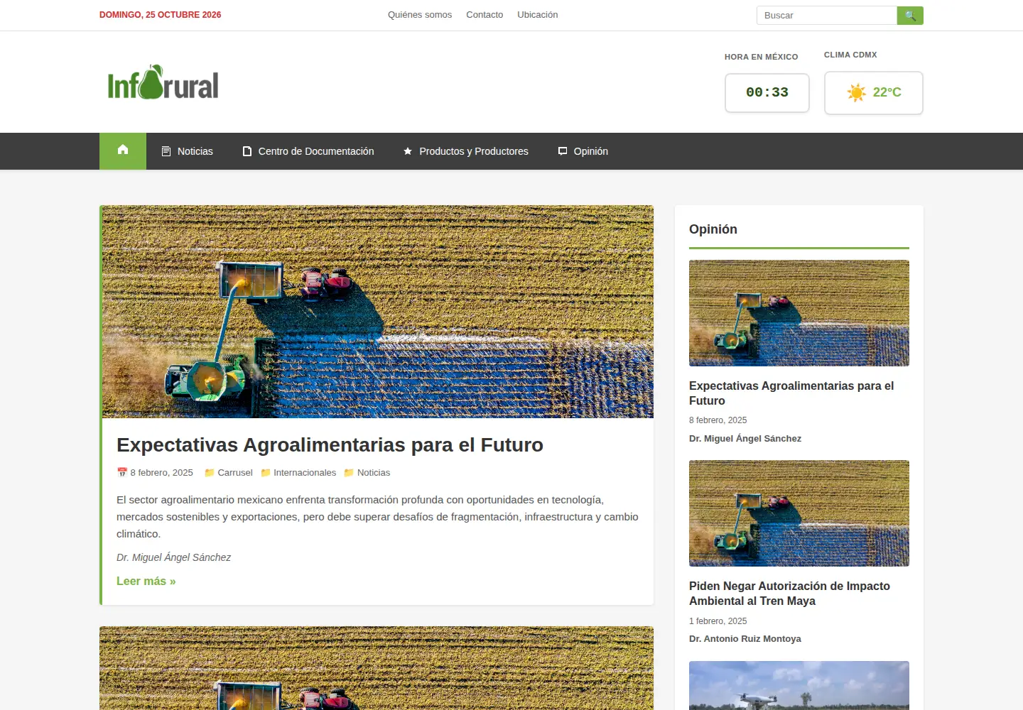 Screenshot of inforural.com.mx