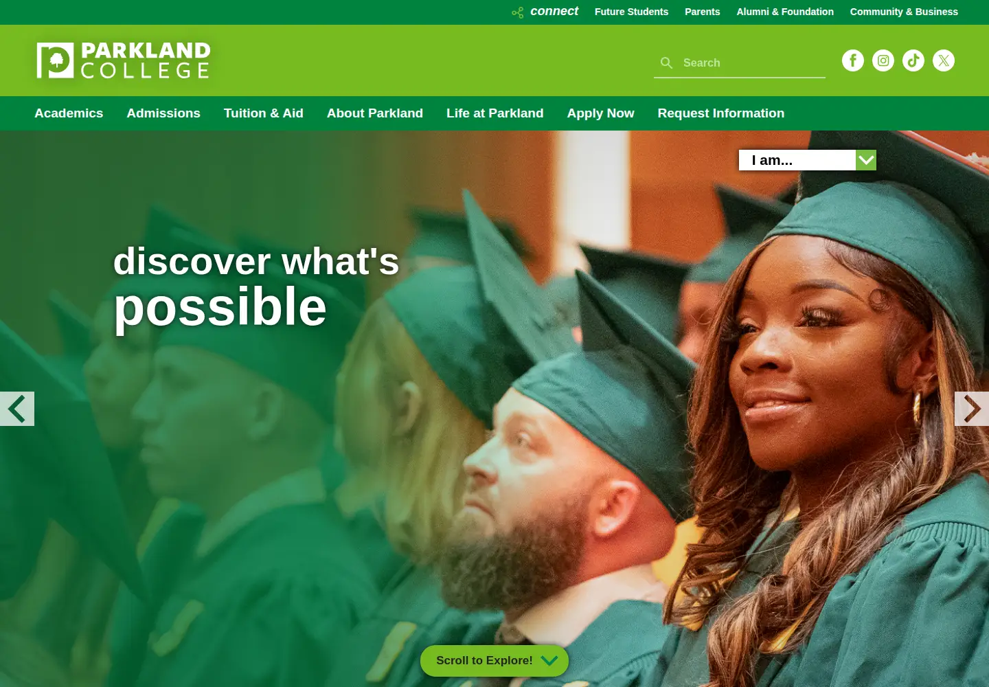 Screenshot of parkland.edu