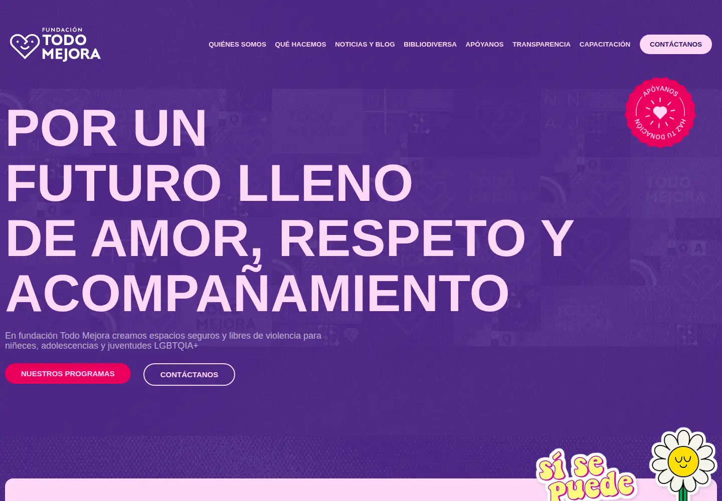 Captured homepage of todomejora.org in the current scan