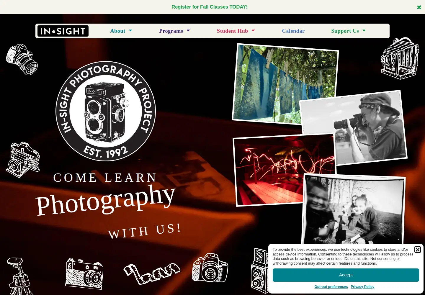Captured homepage of insightphotography.org in the current scan