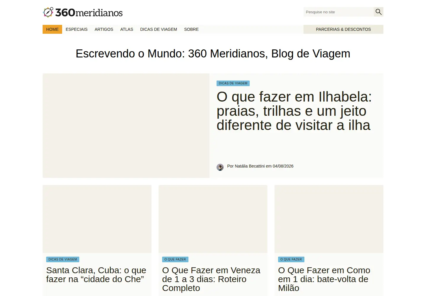 Captured homepage of 360meridianos.com in the current scan