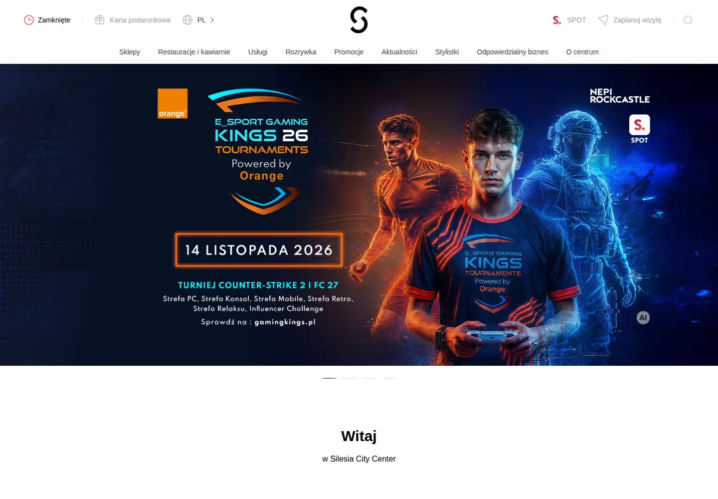 Captured homepage of silesiacitycenter.com.pl in the current scan