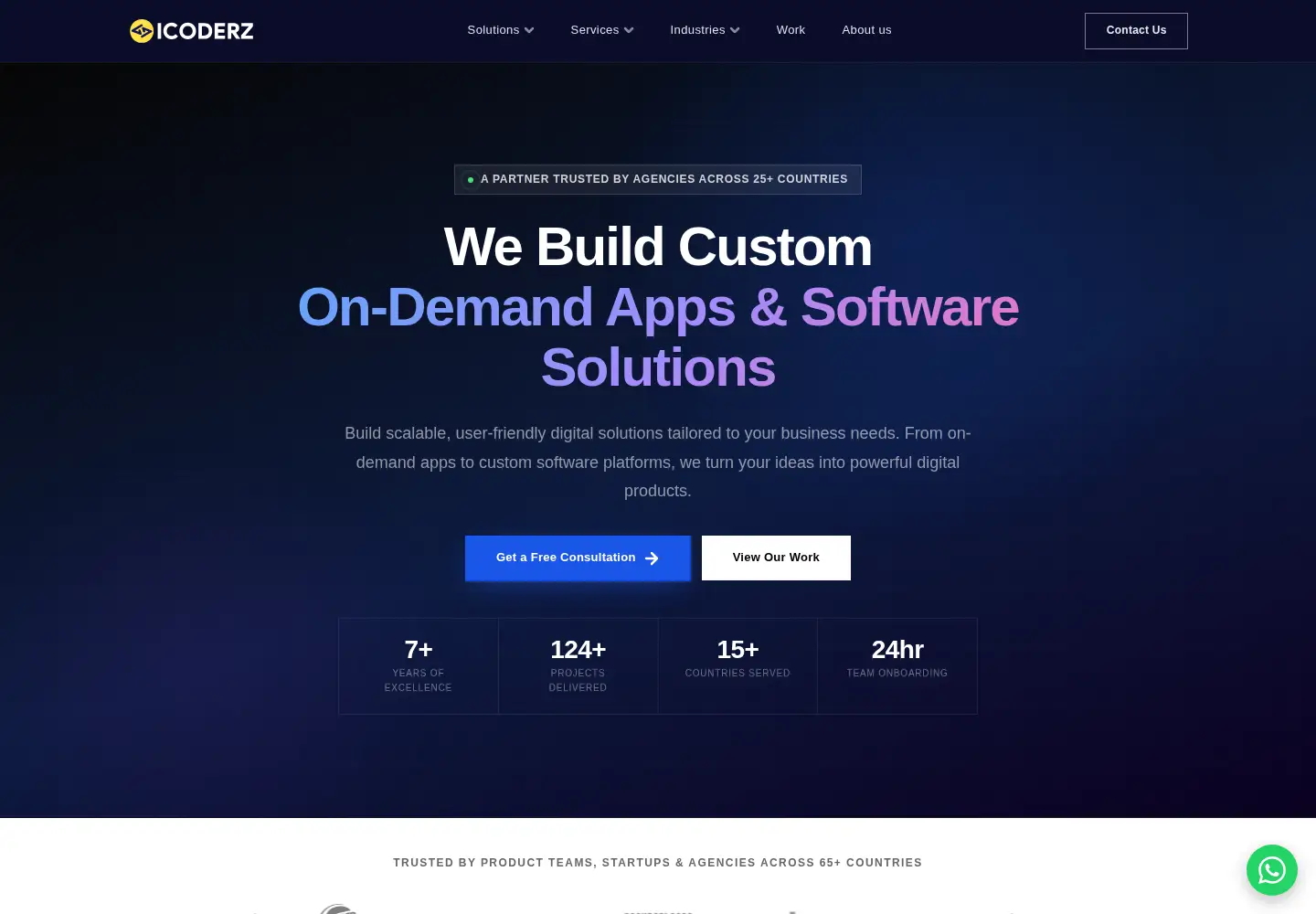 Screenshot of icoderzsolutions.com