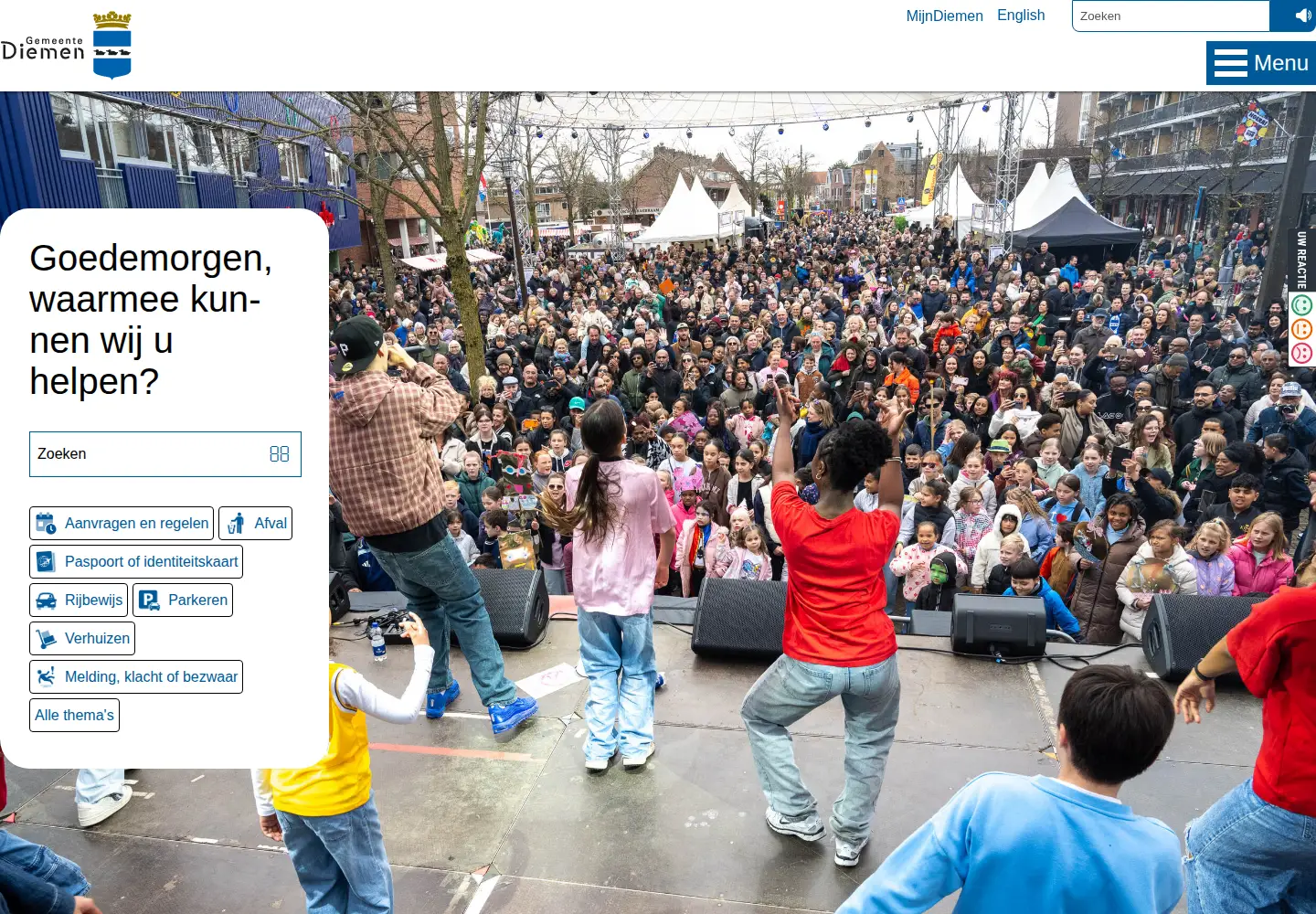 Screenshot of diemen.nl