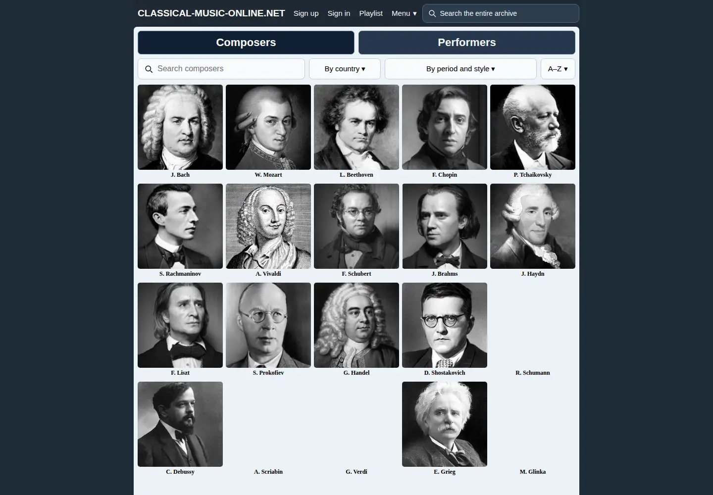 Screenshot of classical-music-online.net