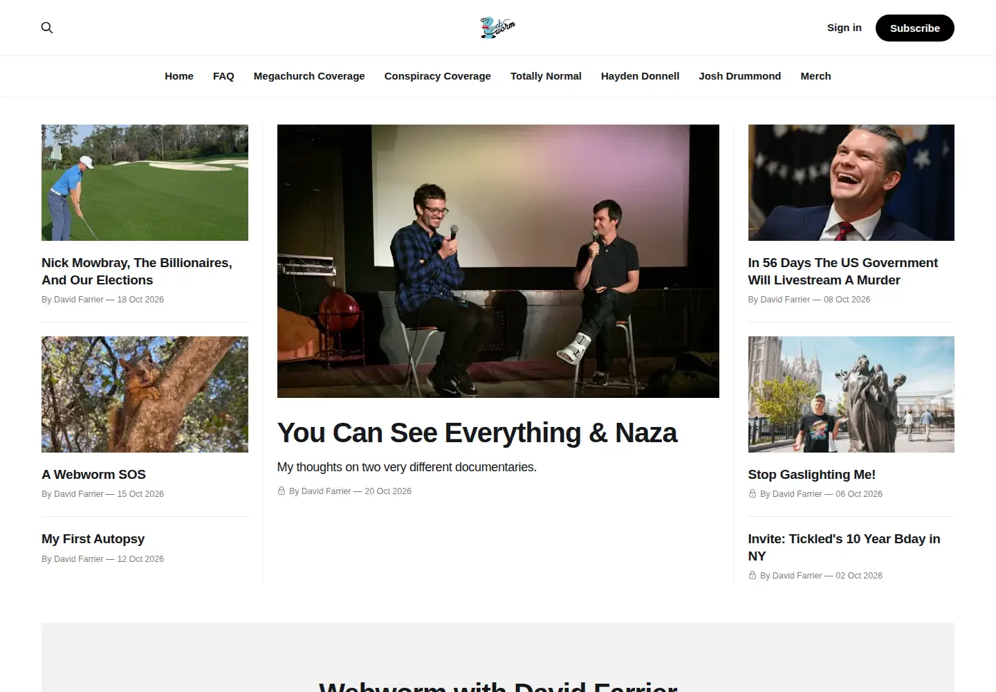 Captured homepage of webworm.co in the current scan