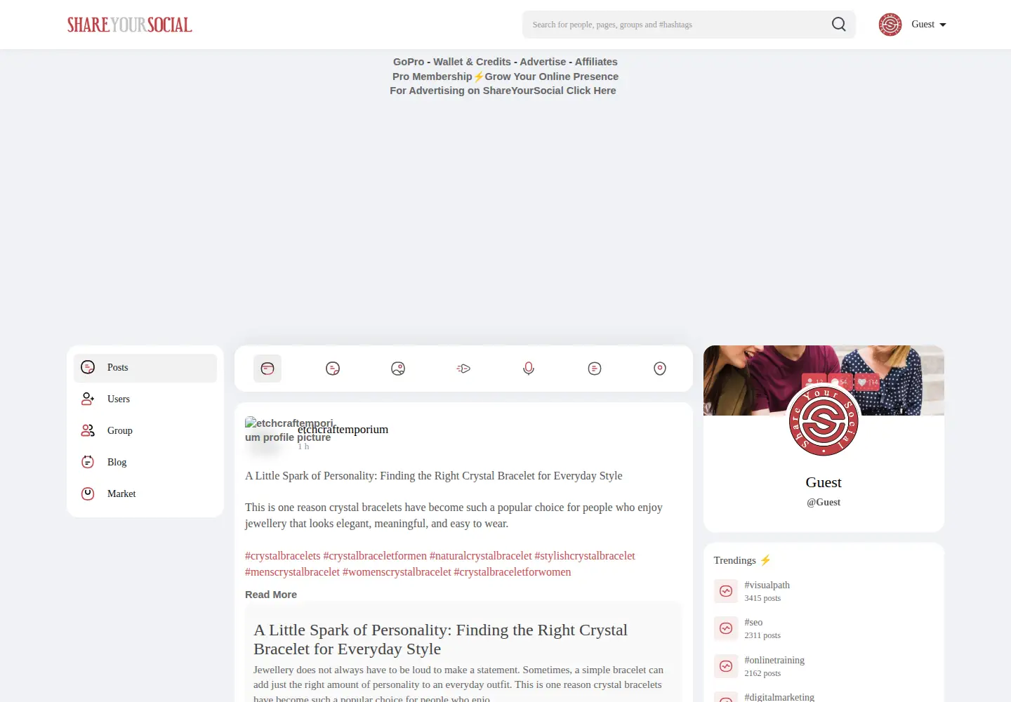 Screenshot of shareyoursocial.com