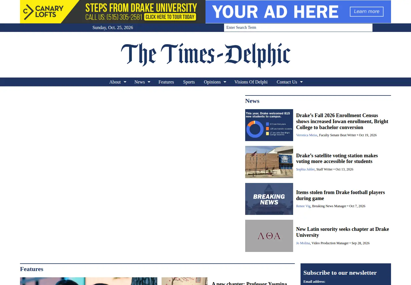 Captured homepage of timesdelphic.com in the current scan