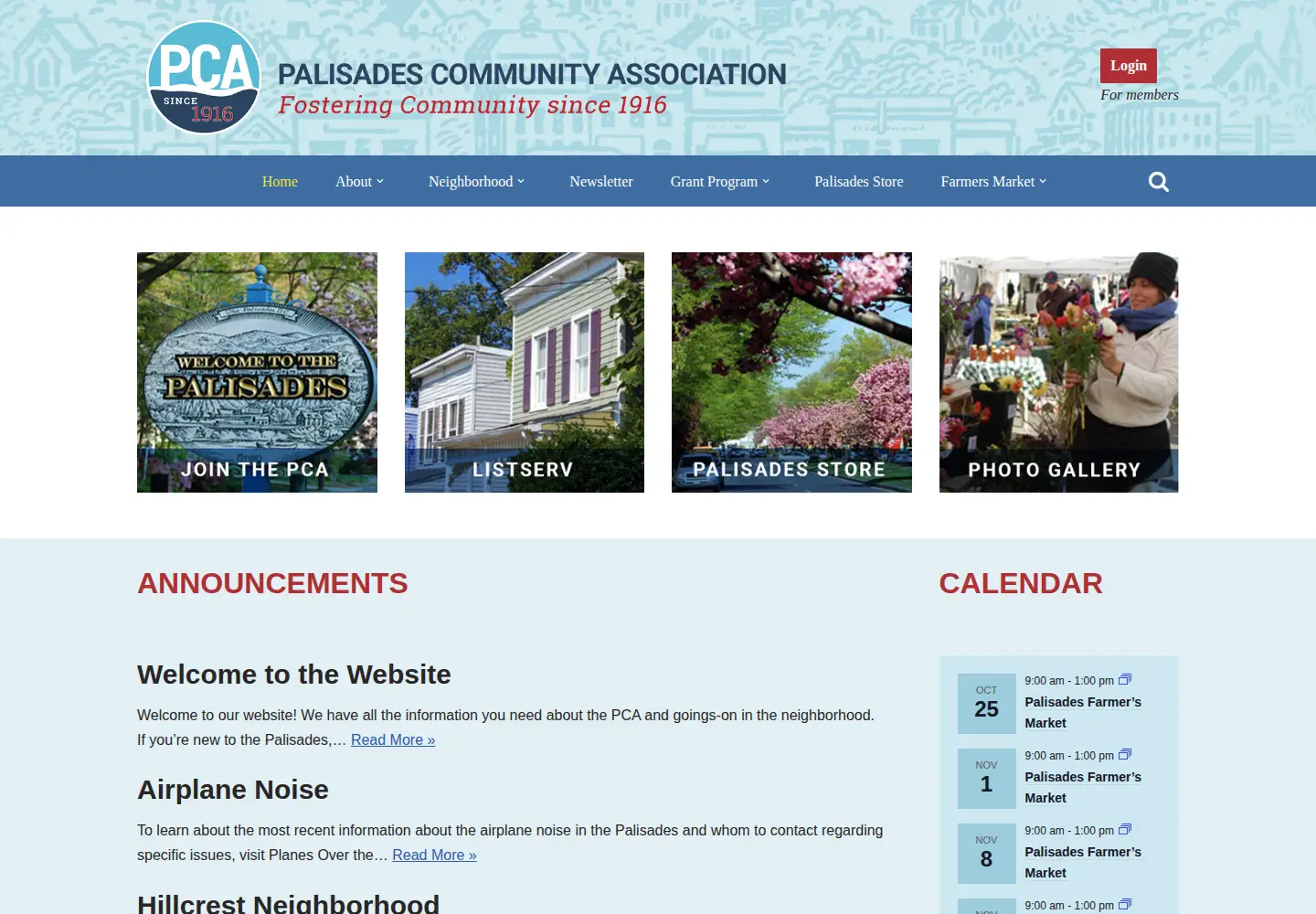 Screenshot of palisadesdc.org