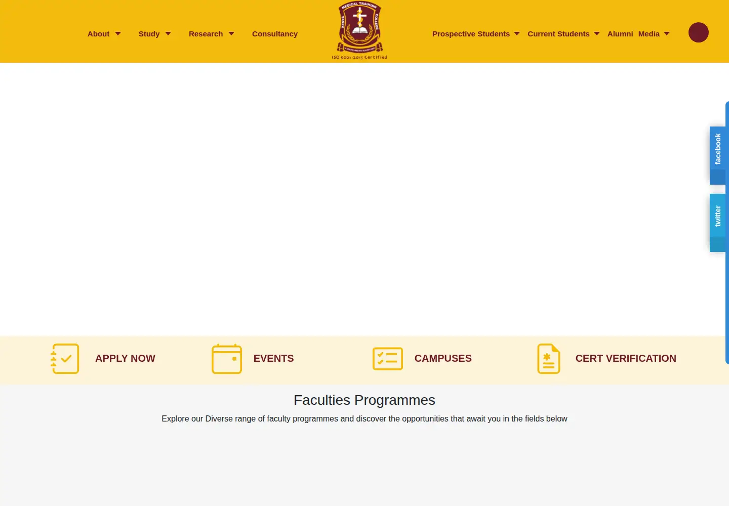 Captured homepage of kmtc.ac.ke in the current scan