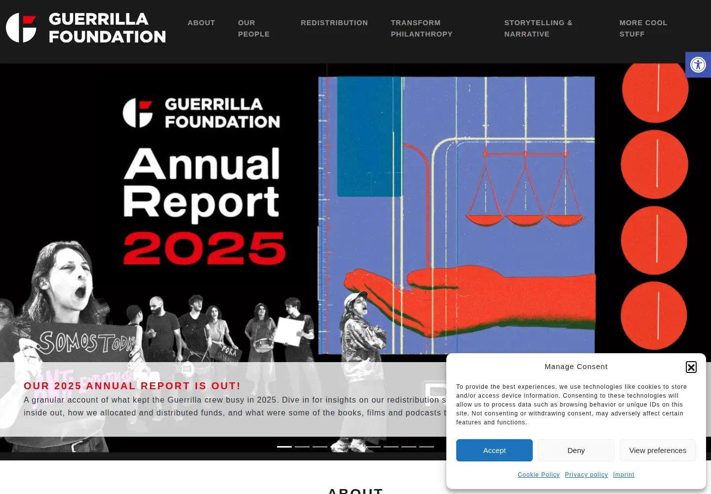 Screenshot of guerrillafoundation.org