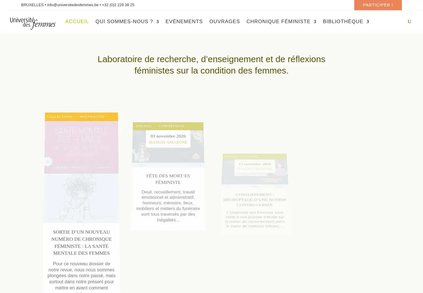 Screenshot of universitedesfemmes.be