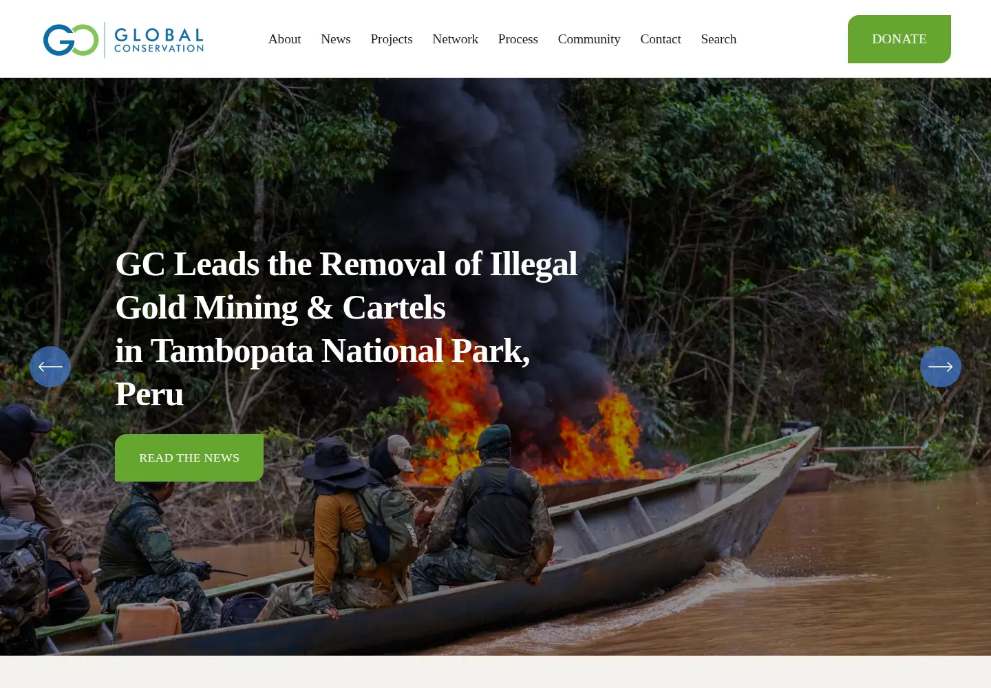 Captured homepage of globalconservation.org in the current scan