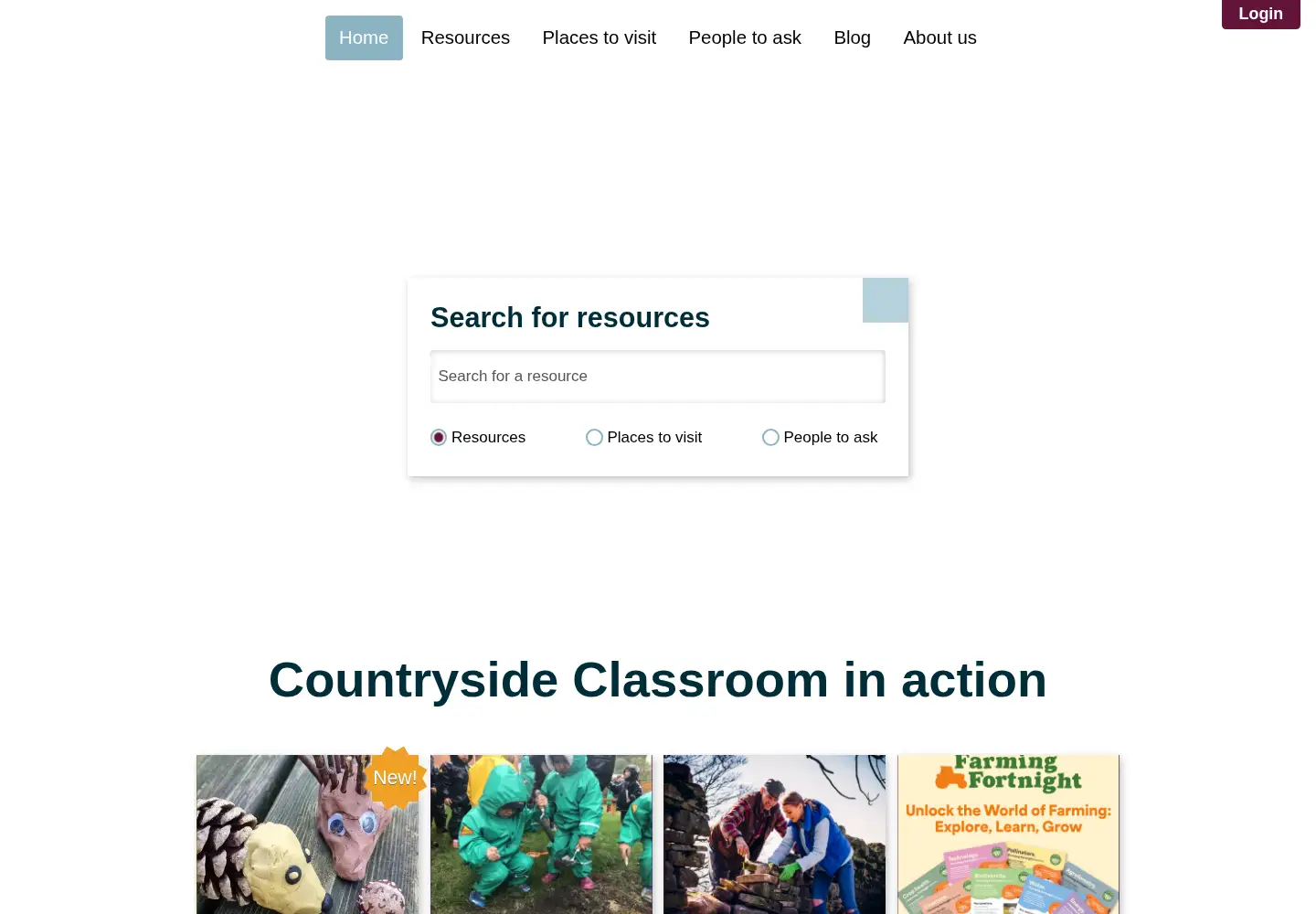 Screenshot of countrysideclassroom.org.uk