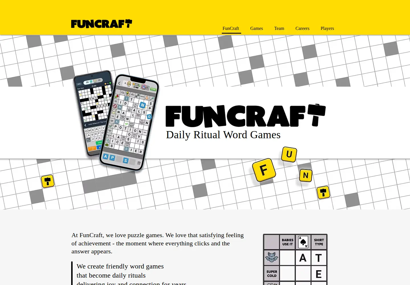 Captured homepage of funcraft.com in the current scan