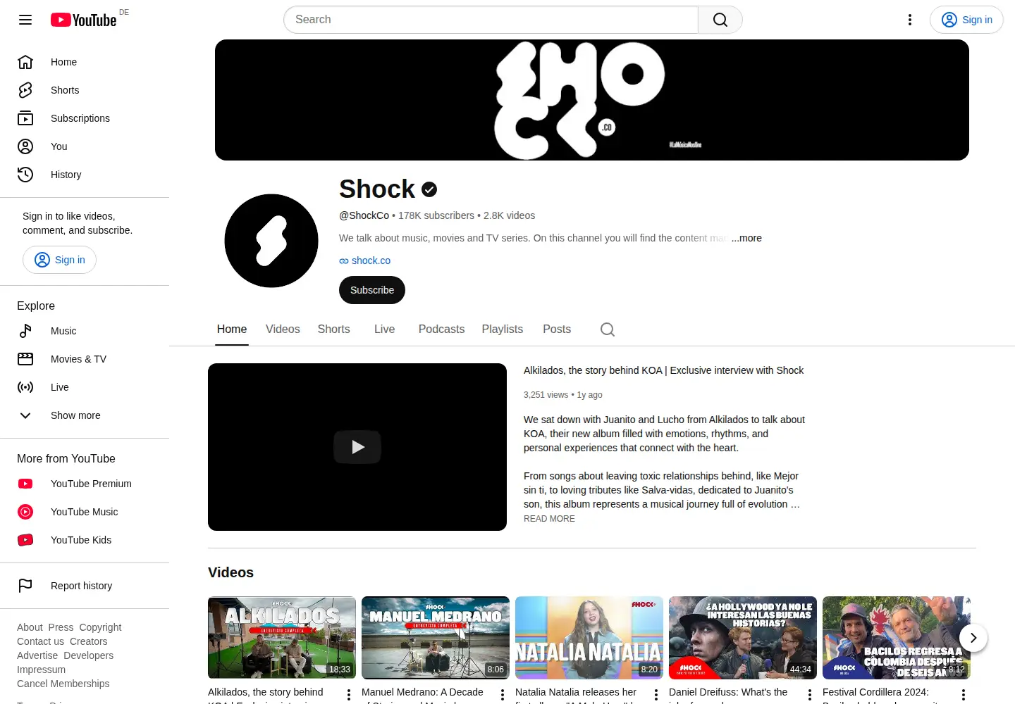 Screenshot of shock.co