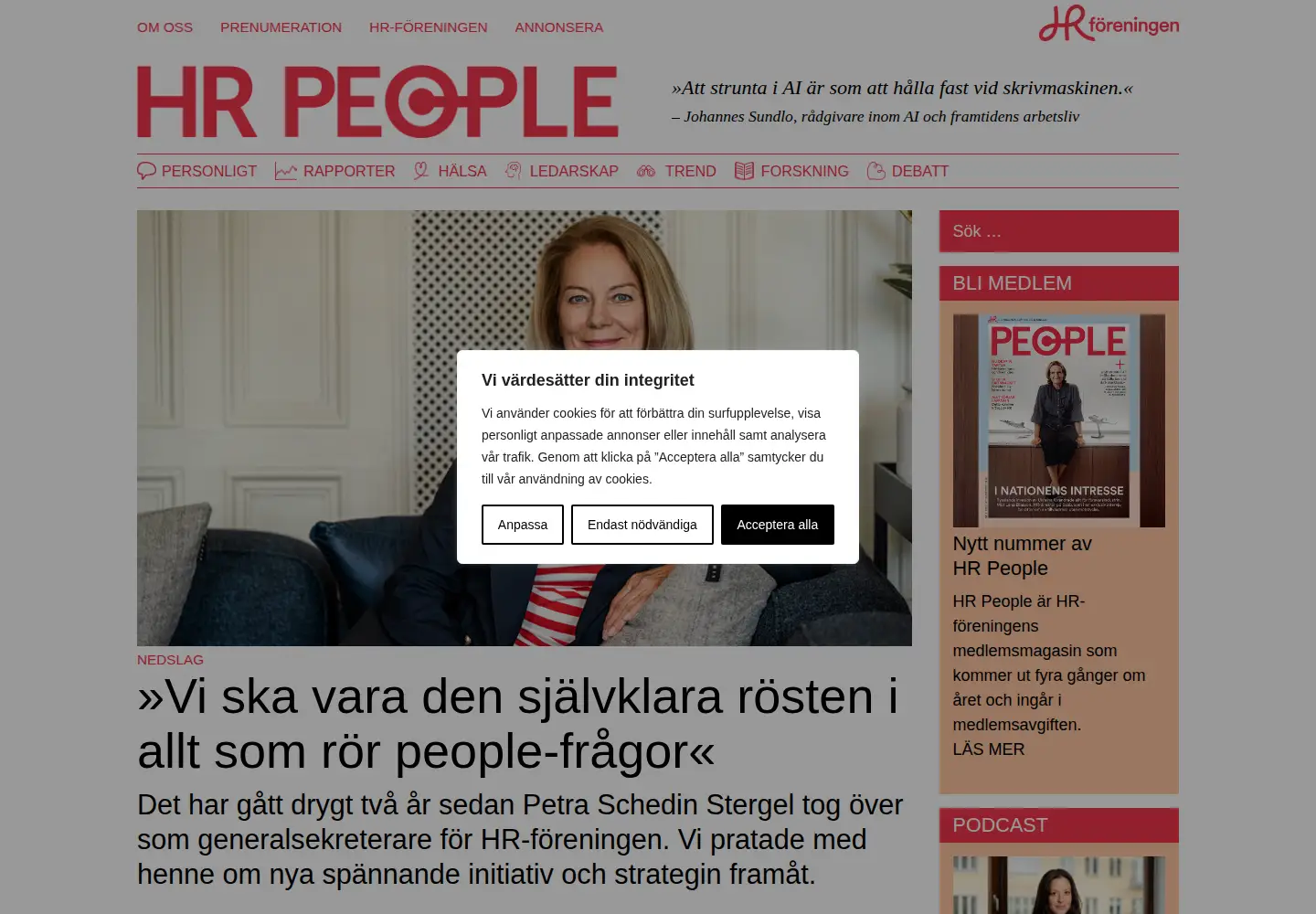 Screenshot of hrpeople.se