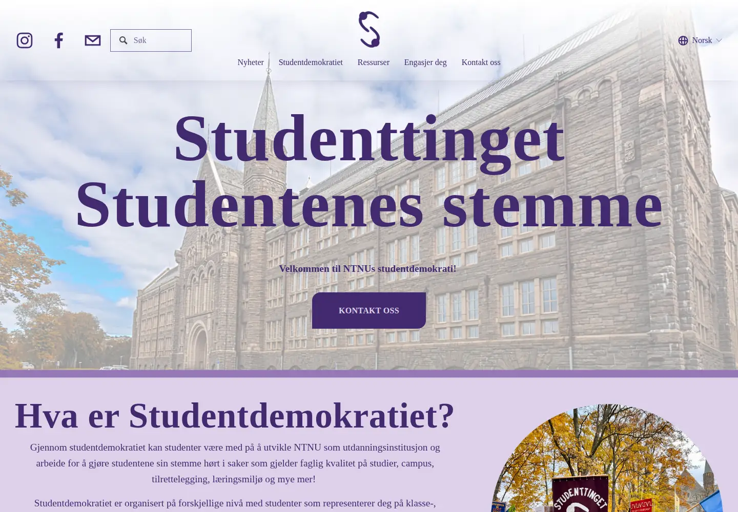 Screenshot of studenttinget.no