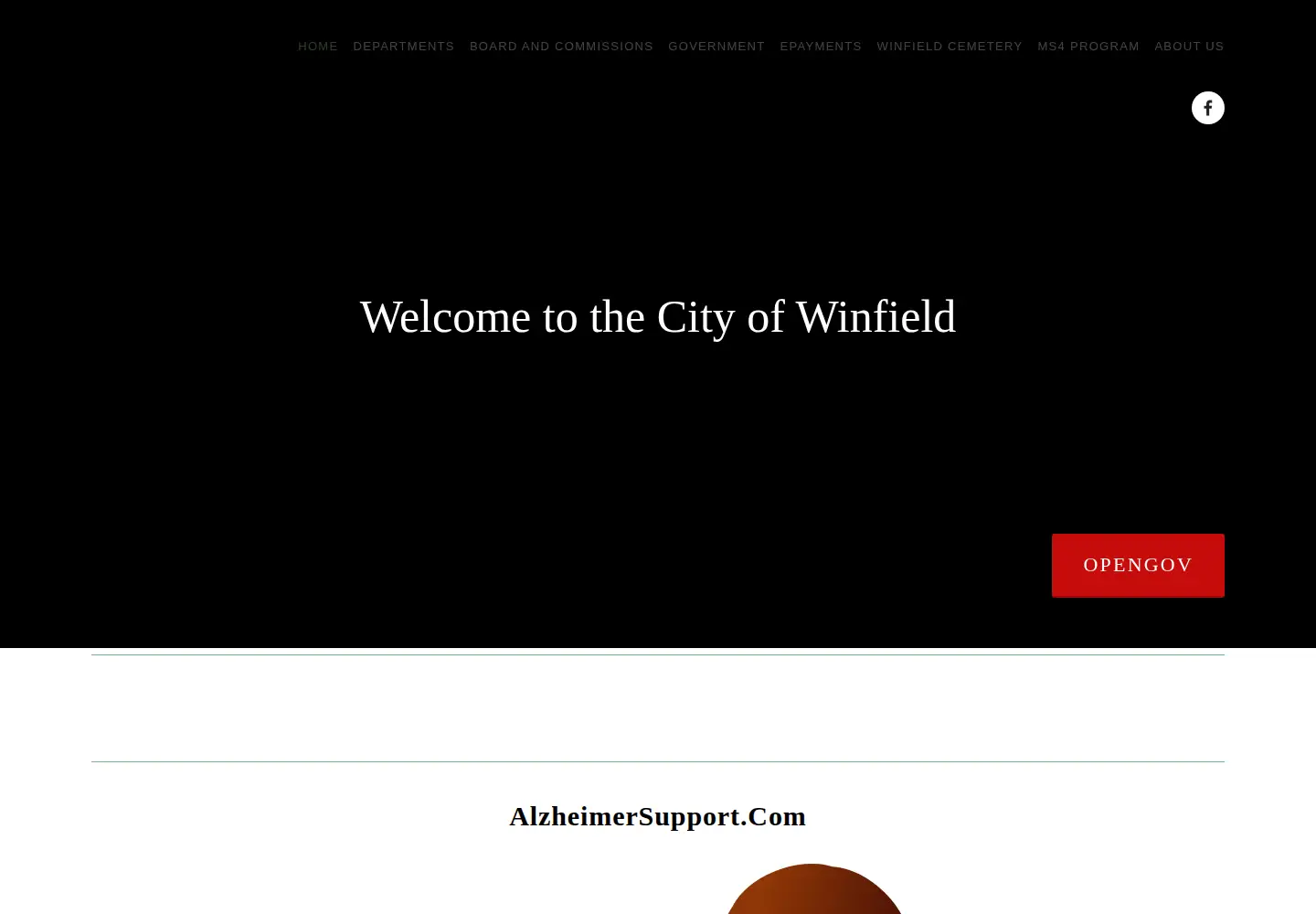 Screenshot of cityofwinfield.net