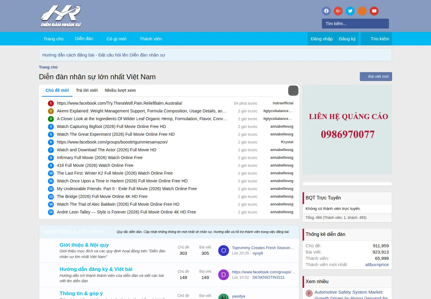 Screenshot of diendannhansu.com