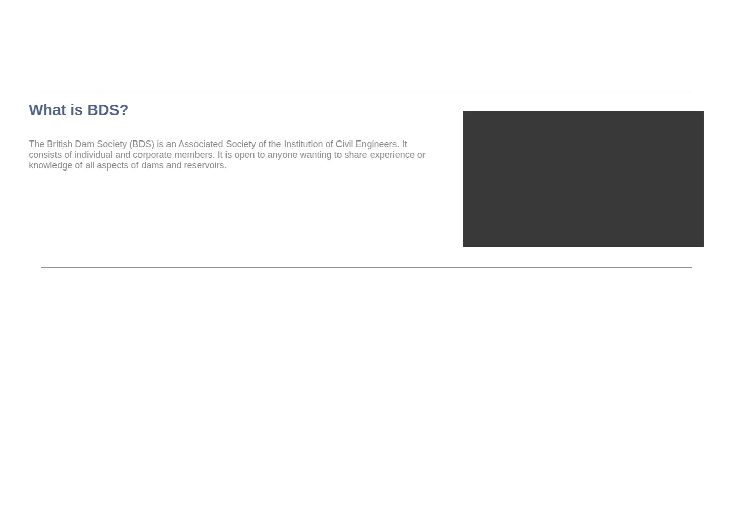 Captured homepage of britishdams.org in the current scan