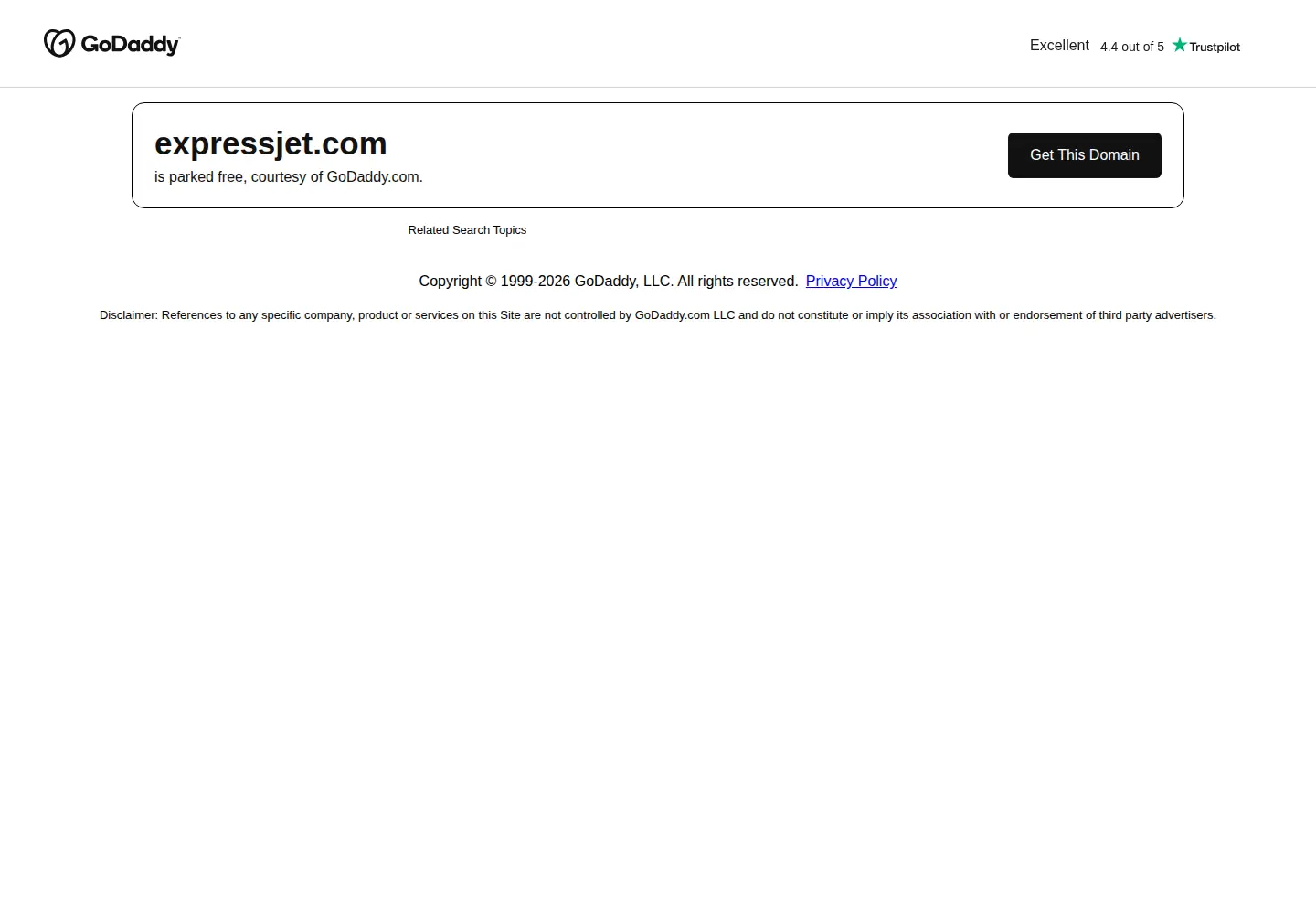 Captured homepage of expressjet.com in the current scan