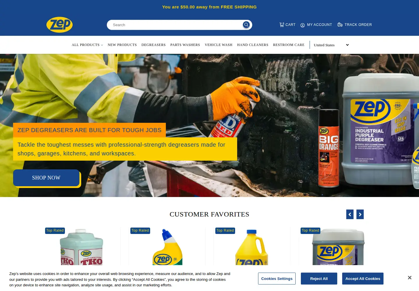 Screenshot of zep.com