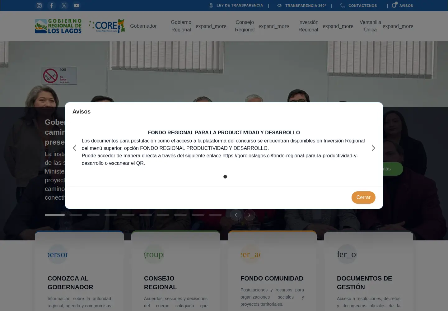 Screenshot of goreloslagos.cl